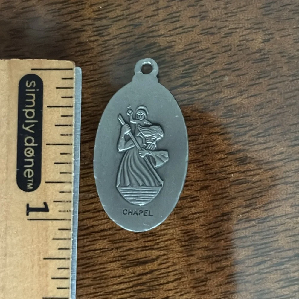 St Christopher Protect Us Tennis Medal Religious Lucky Sport Good Luck Charm VTG